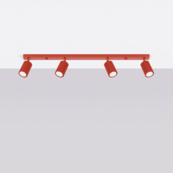 Plafonnier KARBON 4L Rouge Sollux | Luminaire Design GU10