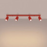 Plafonnier KARBON 4L Rouge Sollux | Luminaire Design GU10