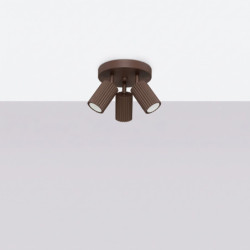 Plafonnier KARBON 3P Brun Sollux | Luminaire Design GU10