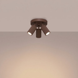 Plafonnier KARBON 3P Brun Sollux | Luminaire Design GU10