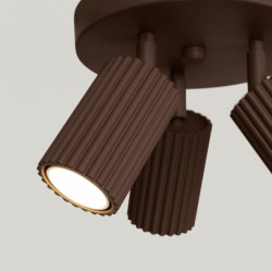 Plafonnier KARBON 3P Brun Sollux | Luminaire Design GU10
