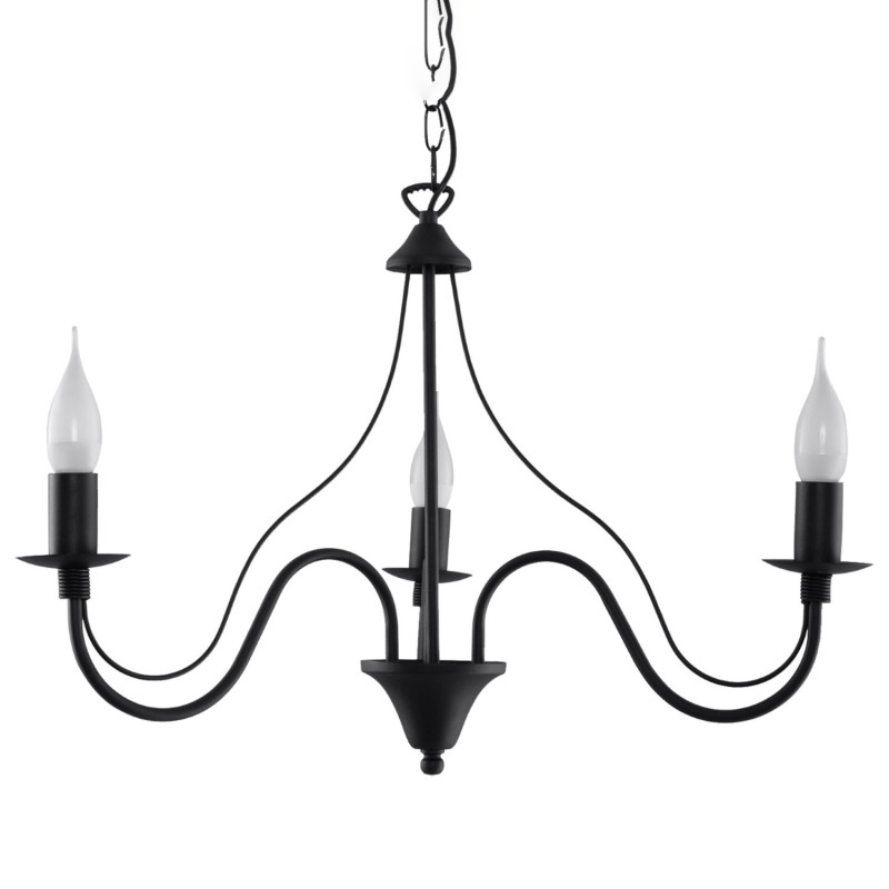 Lustre MINERWA 3 bras en acier noir