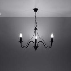 Lustre MINERWA 3 bras en acier noir