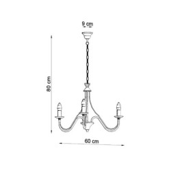 Lustre MINERWA 3 bras en acier noir