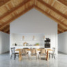 Lampe pendante CASCO acier blanc et bois naturel