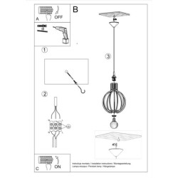 Lampe pendante ARANCIA en bois naturel