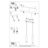 PABLO - Lampe pendante 2 suspensions finition blanc et bois naturel
