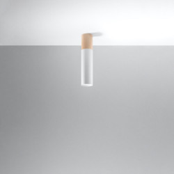 PABLO - Plafonnier finition blanc et bois naturel