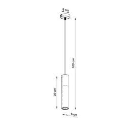 PABLO - Lampe pendante finition noir et bois naturel
