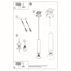 LINO - Lampe pendante finition bois naturel