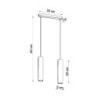 LINO - Lampe pendante 2 suspensions finition bois naturel