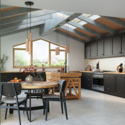 LINO - Lampe pendante 2 suspensions finition bois naturel