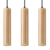 LINO - Lampe pendante 3 suspensions finition bois naturel