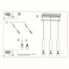 LINO - Lampe pendante 3 suspensions finition bois naturel