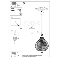 APRILLA - Lampe suspendue en bois