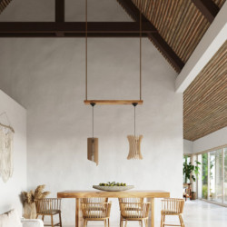 ORIANA - Lampe pendante en bois