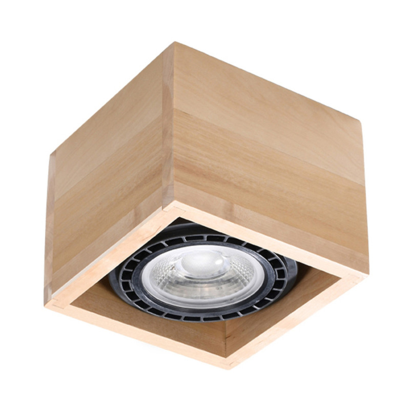 QUATRO - 1Plafonnier en bois naturel