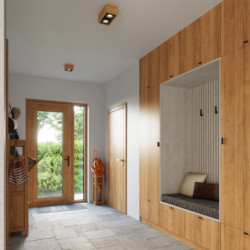 QUATRO - 1Plafonnier en bois naturel