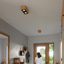 QUATRO - 1Plafonnier en bois naturel