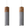 ZANE - Lampe 2 suspensions en béton finition gris