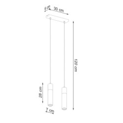 ZANE - Lampe 2 suspensions en béton finition gris