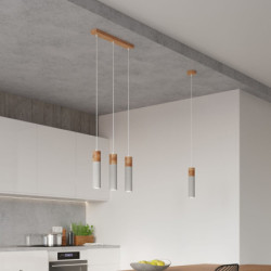ZANE - Lampe 2 suspensions en béton finition gris