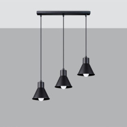 TALEJA - Lampe 3 suspensions en acier finition noir