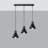 TALEJA - Lampe 3 suspensions en acier finition noir