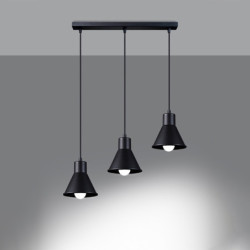 TALEJA - Lampe 3 suspensions en acier finition noir