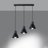 TALEJA - Lampe 3 suspensions en acier finition noir