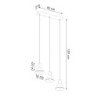 TALEJA - Lampe 3 suspensions en acier finition noir