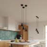 TALEJA - Lampe 3 suspensions en acier finition noir