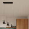 TALEJA - Lampe 3 suspensions en acier finition noir