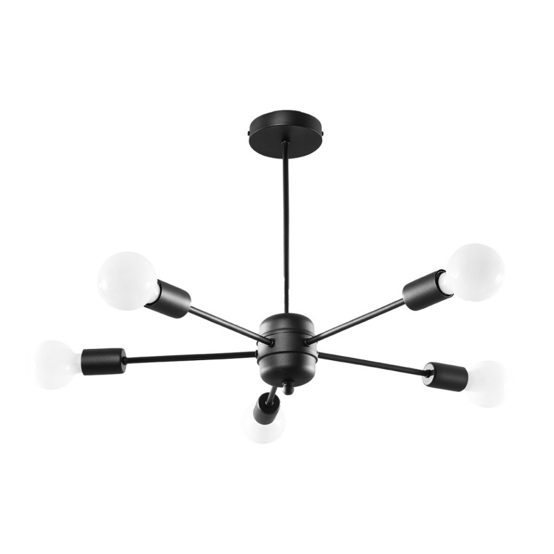 LANGO - Lustre 5 bras en acier finition noir