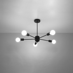 LANGO - Lustre 5 bras en acier finition noir