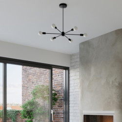 LANGO - Lustre 5 bras en acier finition noir