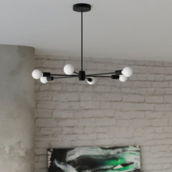 LANGO - Lustre 5 bras en acier finition noir