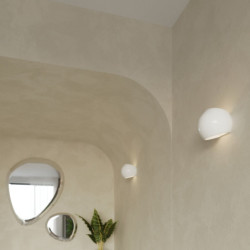 GLOBE - Applique en céramique vernie blanc brillant