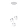 TULOS - Lampe pendante en acier 3 suspensions finition blanc