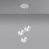 TULOS - Lampe pendante en acier 3 suspensions finition blanc