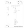 TULOS - Lampe pendante en acier 3 suspensions finition blanc