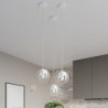 TULOS - Lampe pendante en acier 3 suspensions finition blanc