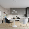 TULOS - Lampe pendante en acier 3 suspensions finition blanc
