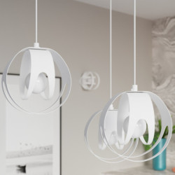 TULOS - Lampe pendante en acier 3 suspensions finition blanc