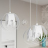 TULOS - Lampe pendante en acier 3 suspensions finition blanc