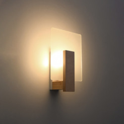 LAPPO - Applique en bois et verre finition naturel
