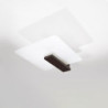 LAPPO - Plafonnier en bois et verre finition wenge