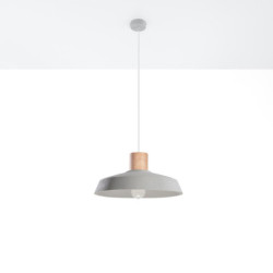 Lampe béton et bois suspendue AFRA