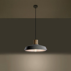 Lampe béton et bois suspendue AFRA