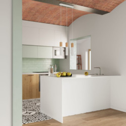 PABLO - Lampe pendante 3 suspensions finition blanc et bois naturel